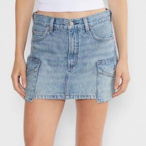 Aritzia Denim Forum The '90s Cargo Mini Denim Skirt